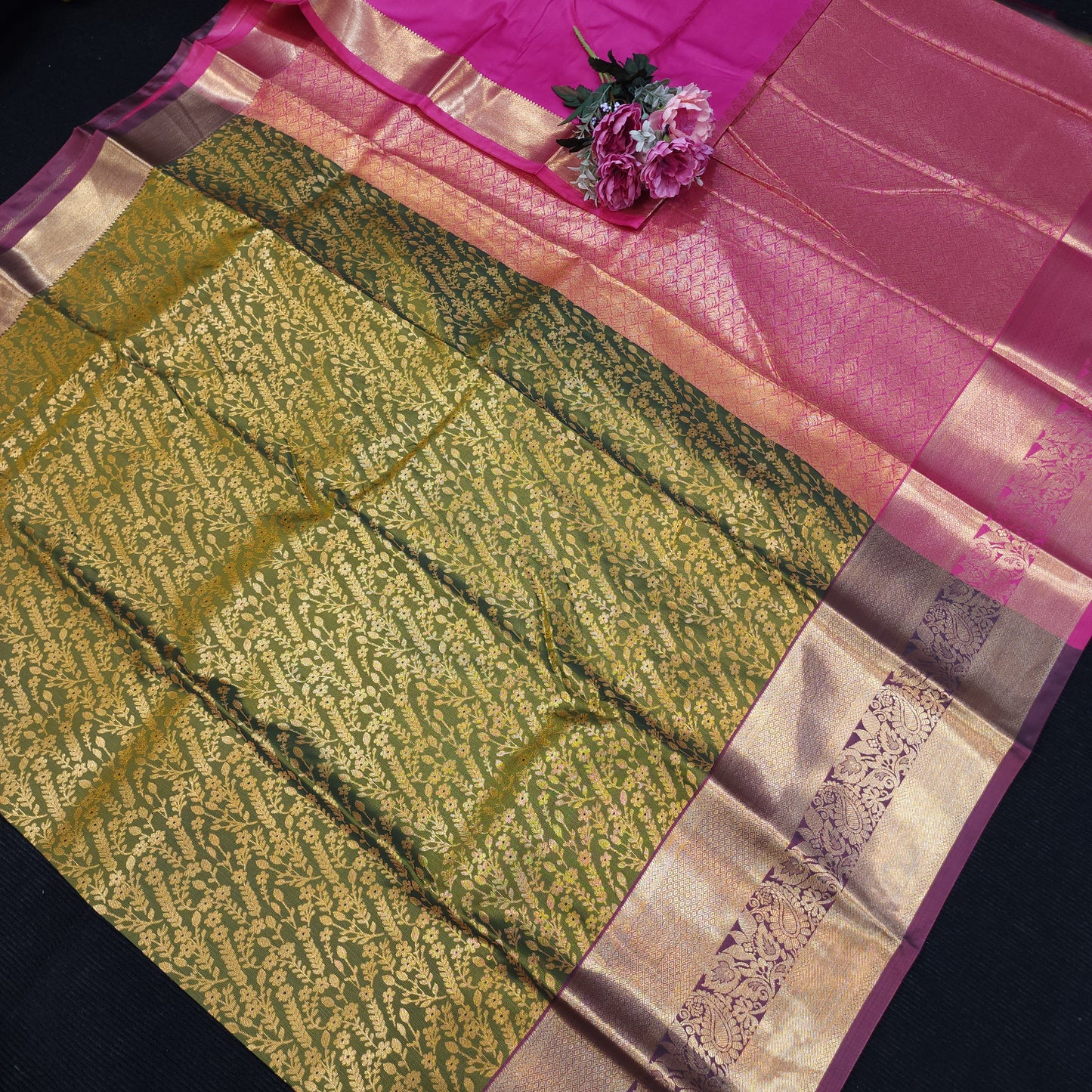 Resham Brocade Semi Kanchi Pattu Saree