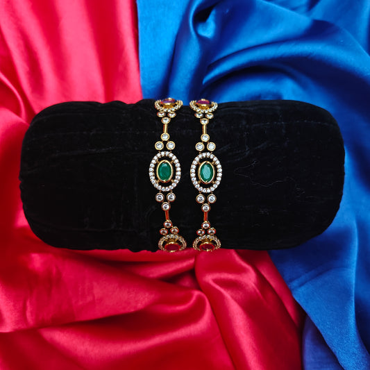 Beautiful Nakshi Bangle In Multi Colour Stone