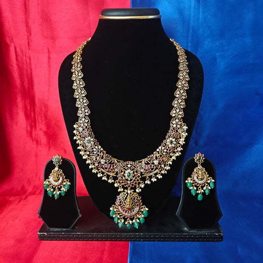 Beautiful Victorian Long Necklace With Laxmi Idol