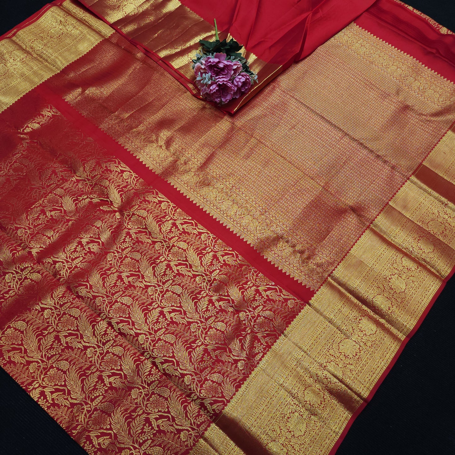 Special Red Muhurtham Kanchi Pattu Bridal Handloom Saree