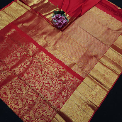 Special Red Muhurtham Kanchi Pattu Bridal Handloom Saree