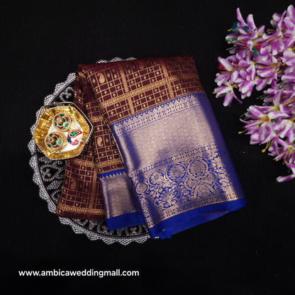 Vintage Checks Kanchi Pattu Trending Saree