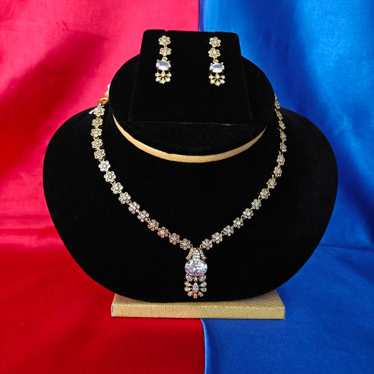 Beautiful Mini Haaram In White Stone