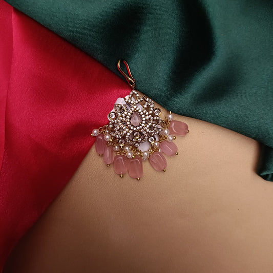 Beautiful Victorian Tika In Baby Pink Beads
