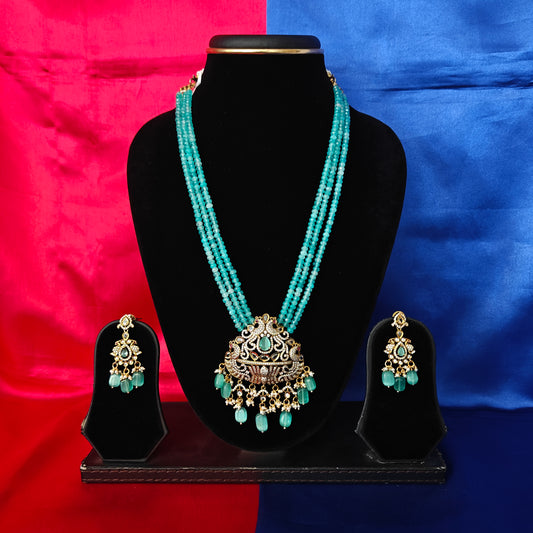 Beautiful Honex Necklace In Pista Green Colour