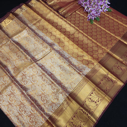 ✨️Semi Kanchi Pattu One Gram Gold Saree💫