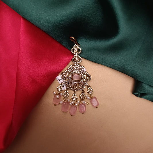 Beautiful Victorian Tika In Baby Pink Beads