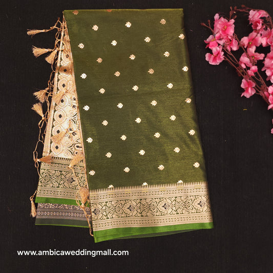 Semi Katan Banarasi Butta Saree - K1250