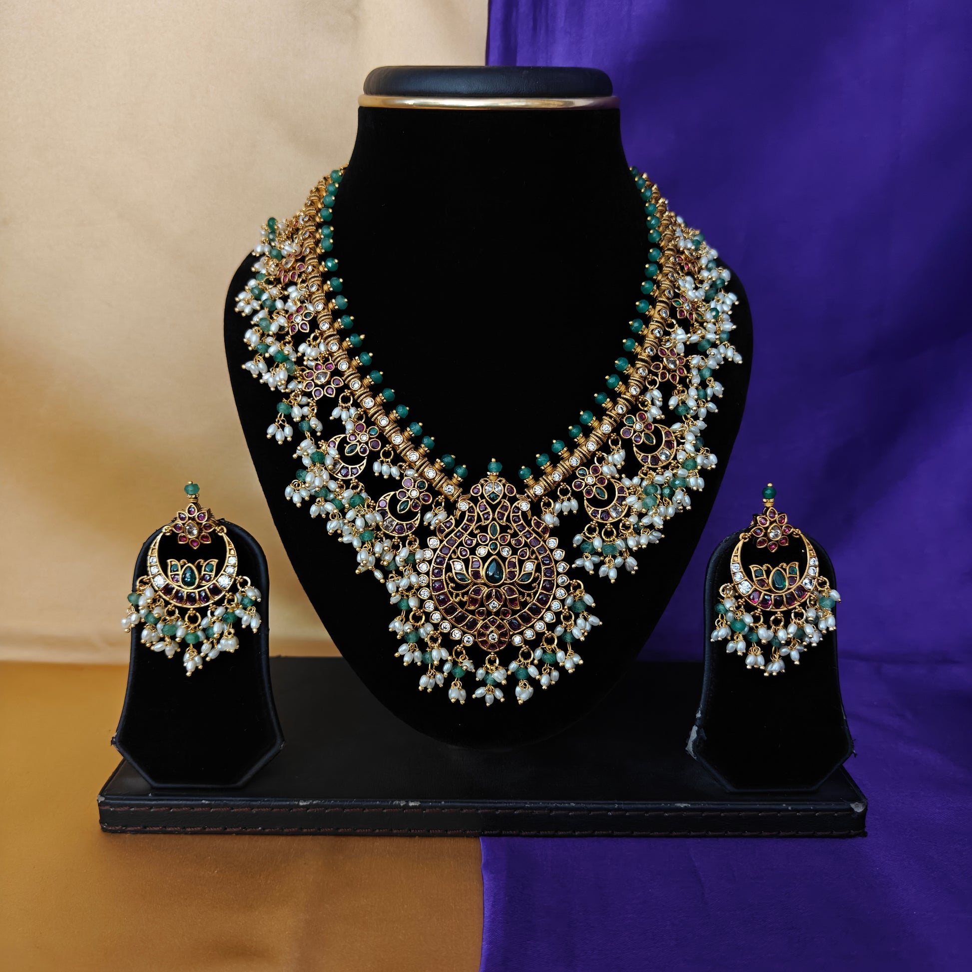 Beautiful Guttapusalu Short Necklace - Ambica Wedding Mall