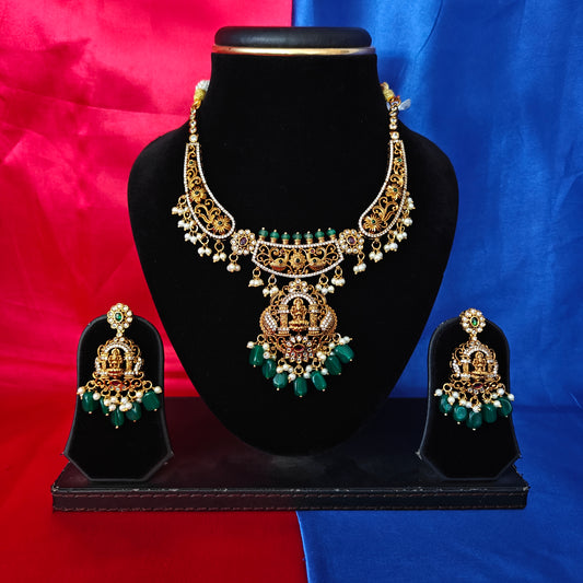 Beautiful Nakshi Kante Necklace With Laxmi Idol