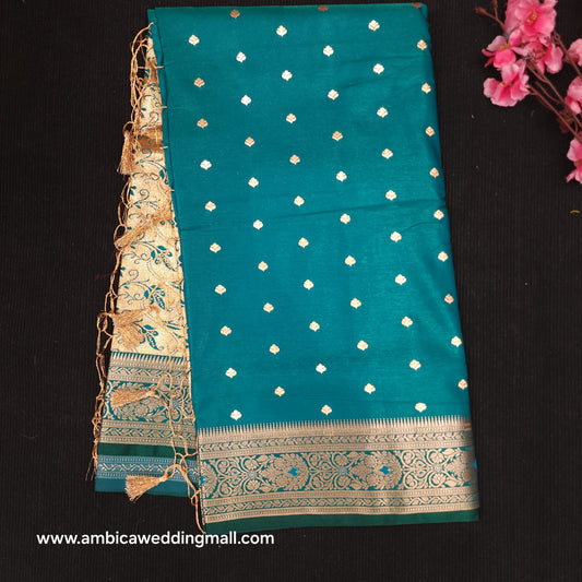 Semi Katan Banarasi Butta Saree - K1250