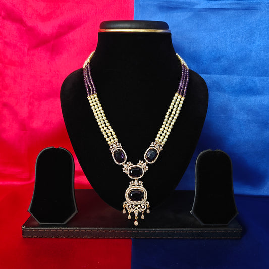 Beautiful Honex Necklace In Purple Stone