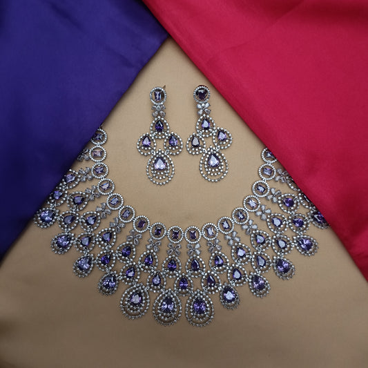 Elegant Silver Bridal Short Necklace