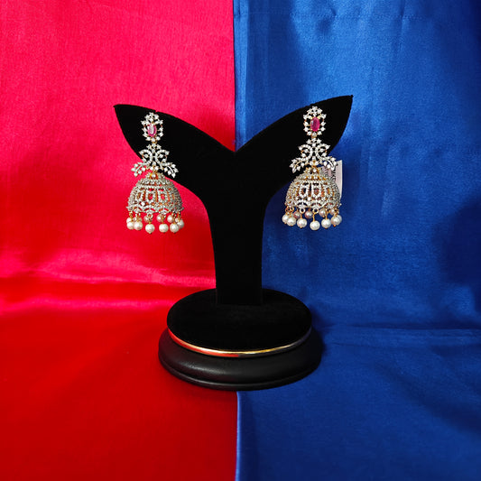 Beautiful GJ Jhumki In Ruby Stone