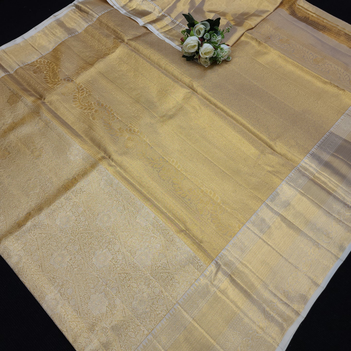 Pure 2G Jariwarp Brocade Handloom Tissue Sarees