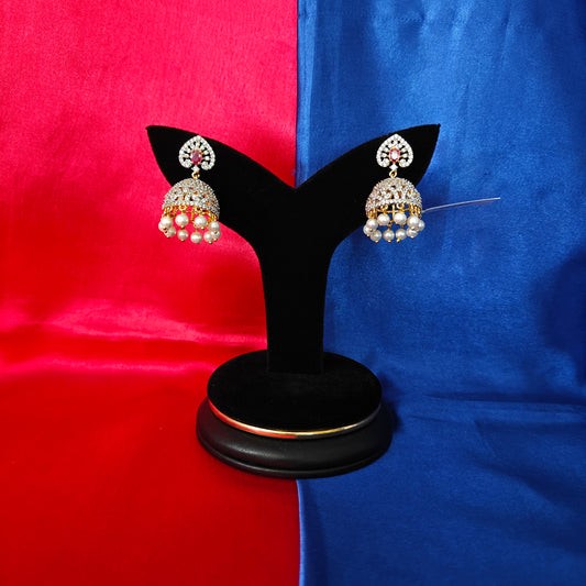 Beautiful GJ Small Jhumki In Ruby Stone