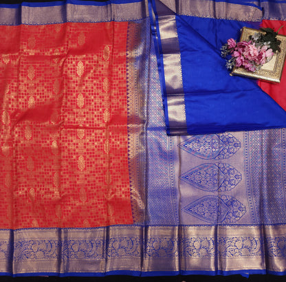 Vintage Checks Kanchi Pattu Trending Saree