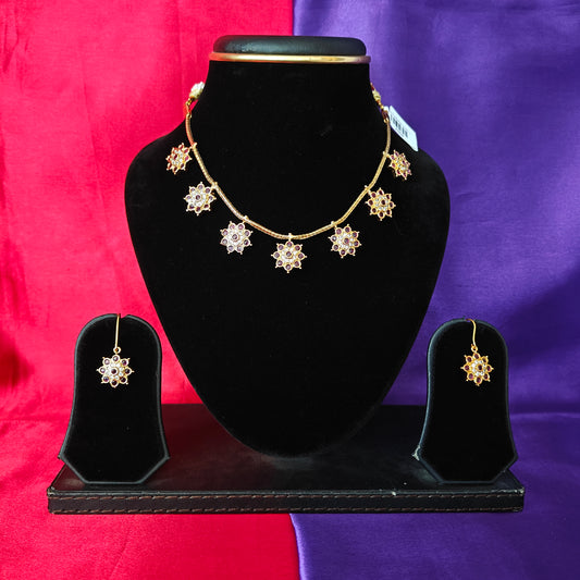 Beautiful Simple Non Necklace In Ruby Stone