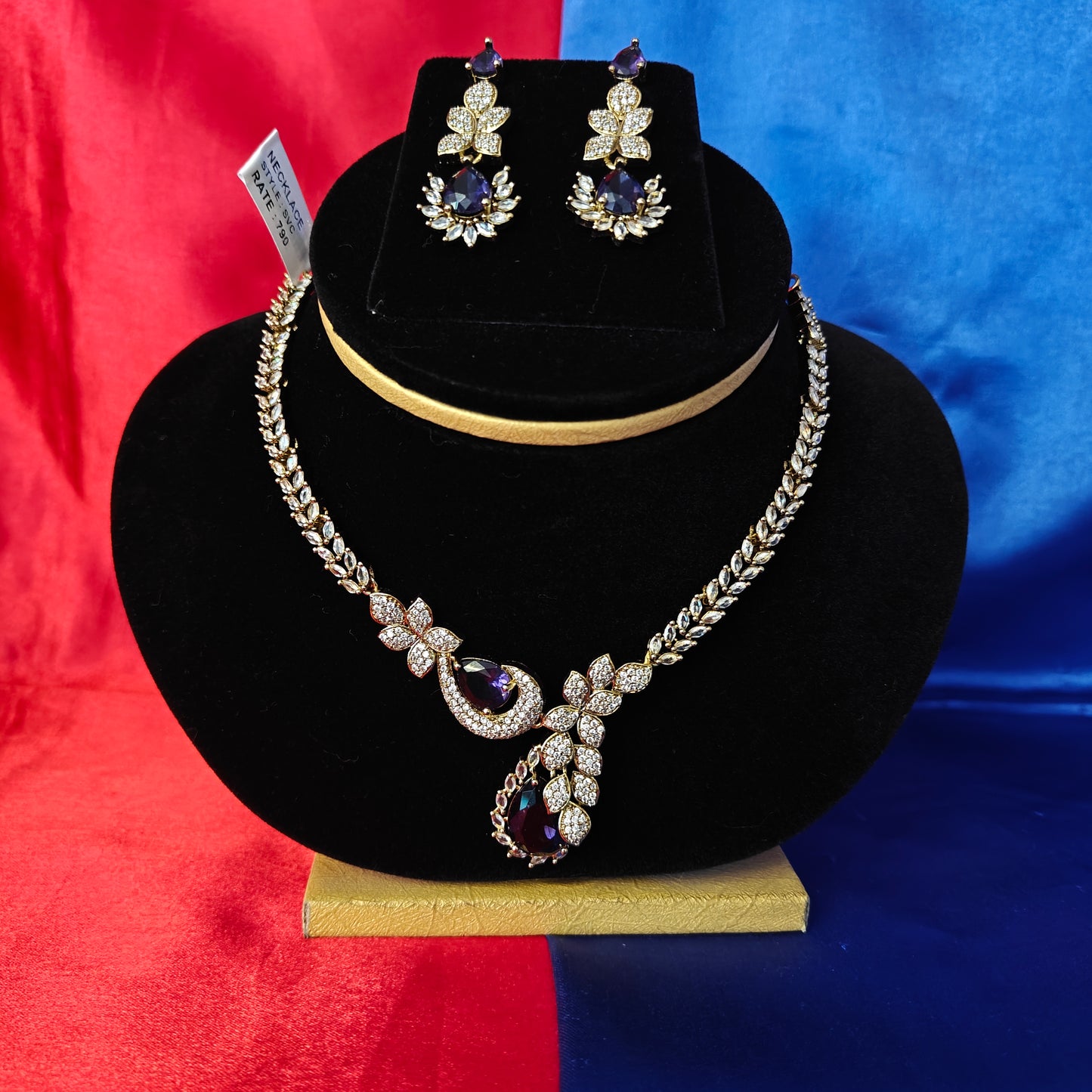 Beautiful Mini Haaram In Purple Stone