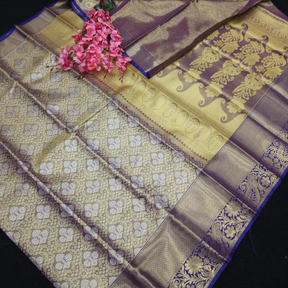 ✨️Semi Kanchi Pattu One Gram Gold Saree💫