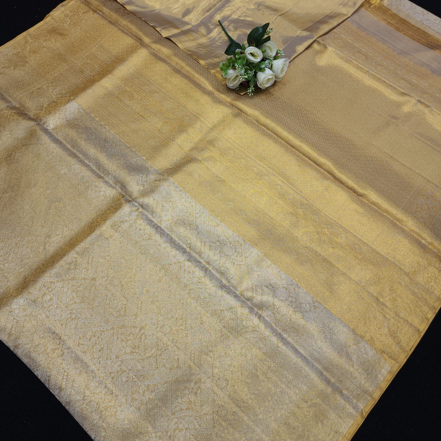 Pure 2G Jariwarp Brocade Handloom Tissue Sarees