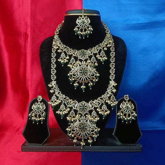 Elegant Victorian combo set In Green Beads