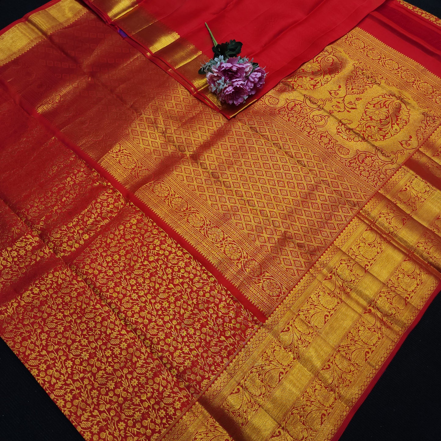Special Red Muhurtham Kanchi Pattu Bridal Handloom Saree