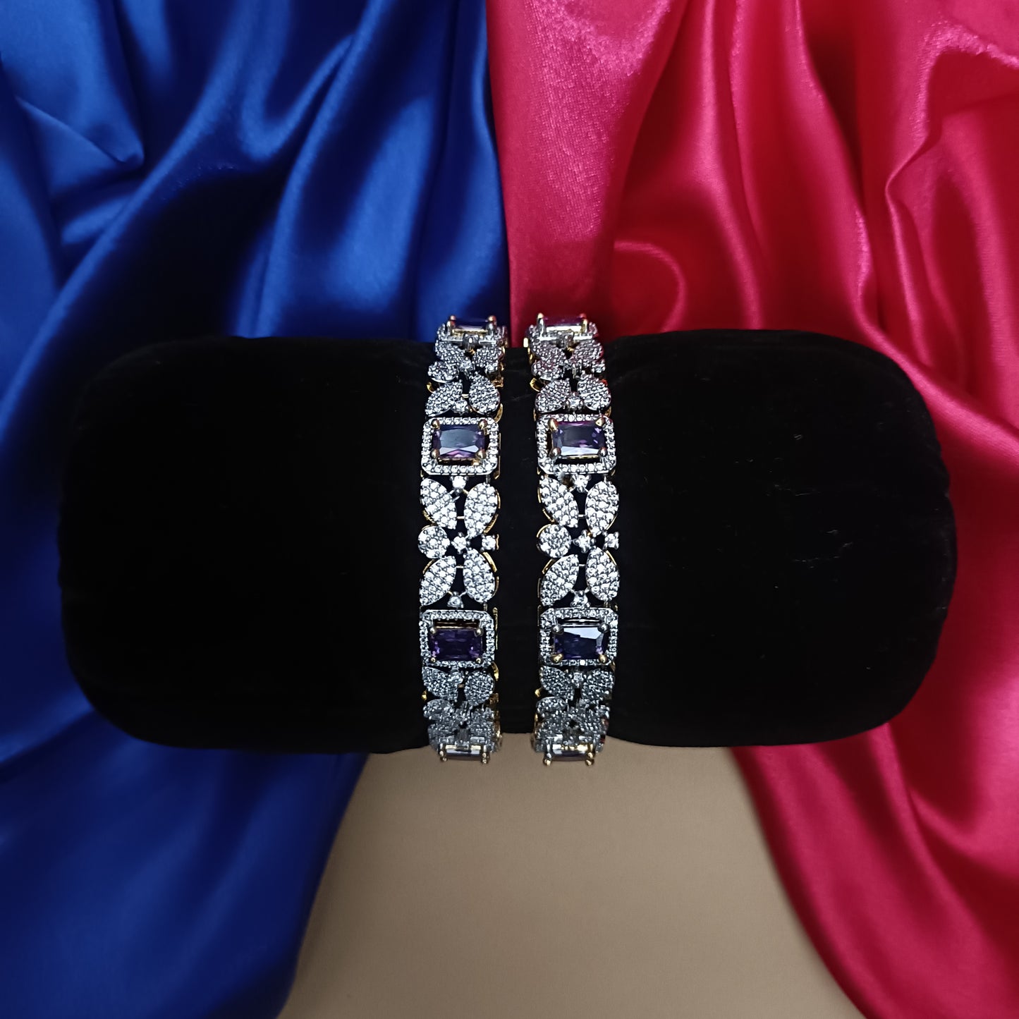 Elegant GJ Bangle In Lavender Colour Stone