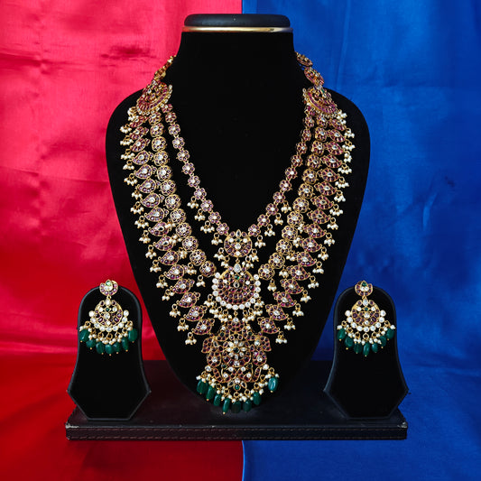 Beautiful Jadau Kundan Layered Long Necklace