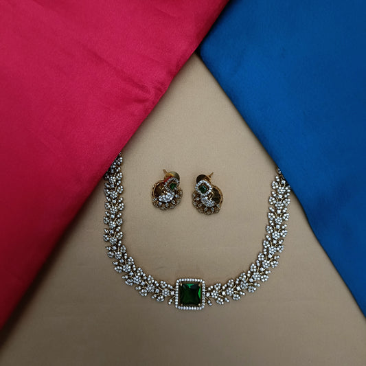 Beautiful Mini Haaram In Green Stone