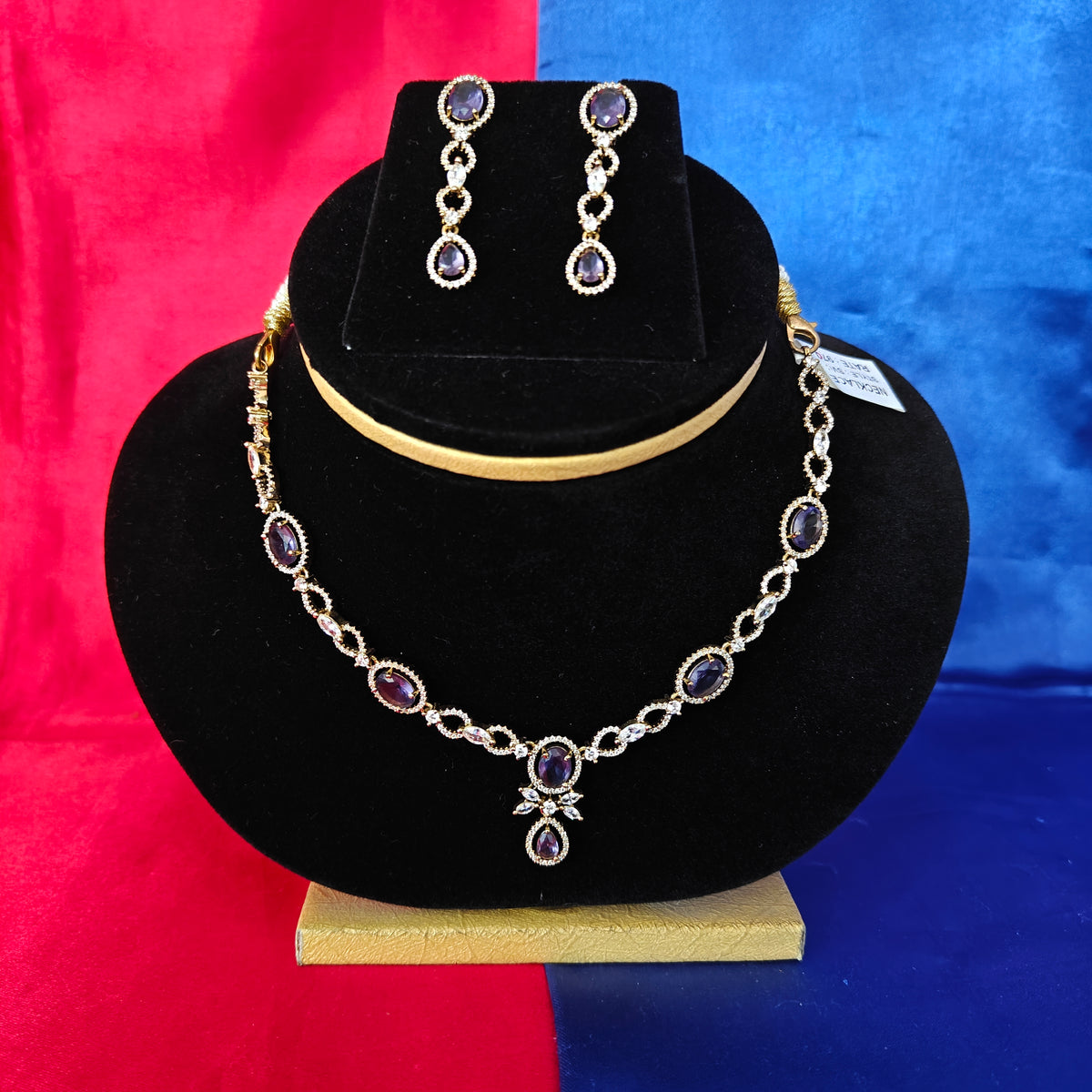Beautiful Mini Haaram In Purple Stone