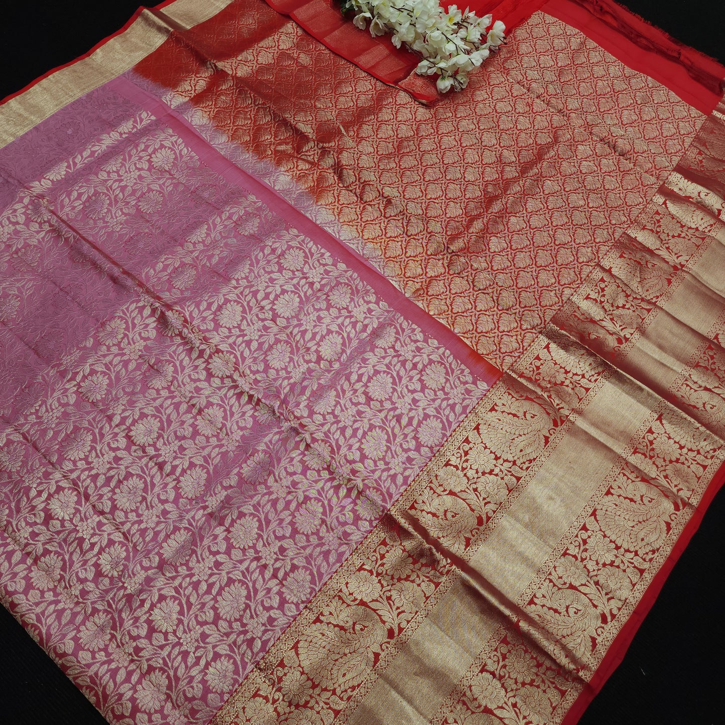 Pure German Silver Zari Pattu Saree