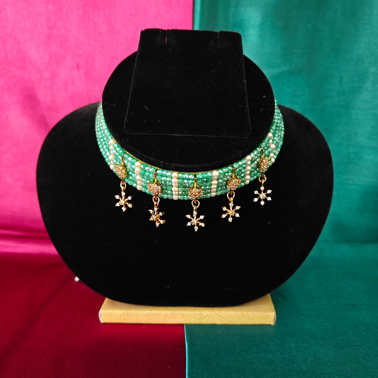 Beautiful Green Coloured Honex Choker - Ambica Wedding Mall