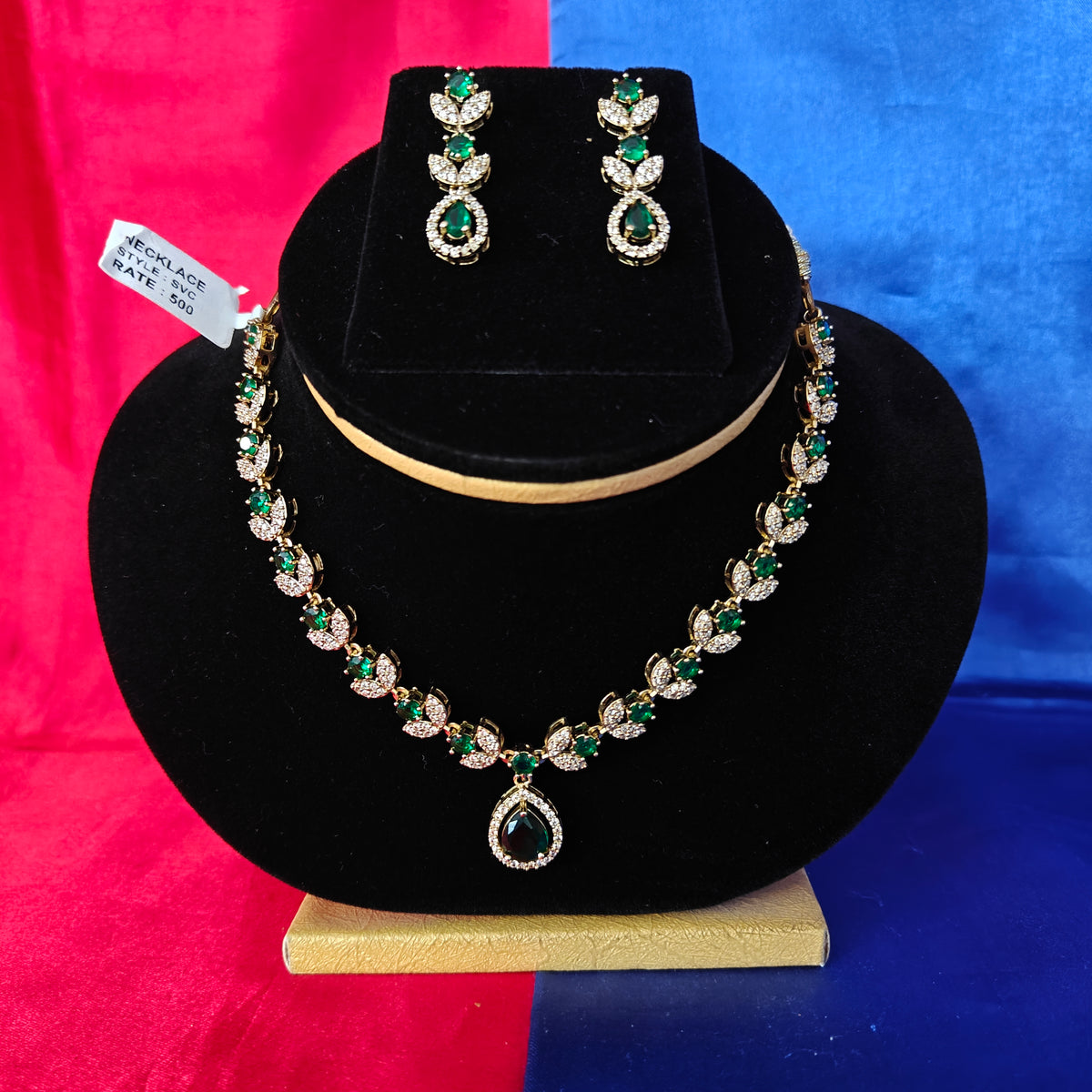 Beautiful Mini Haaram In Green Stone