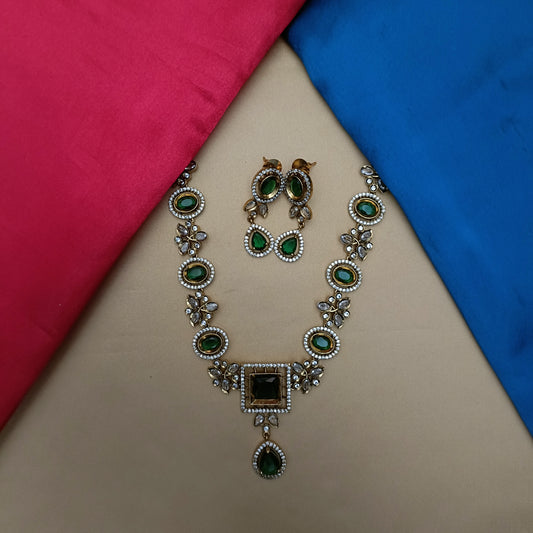 Beautiful Mini Haaram In Green Stone