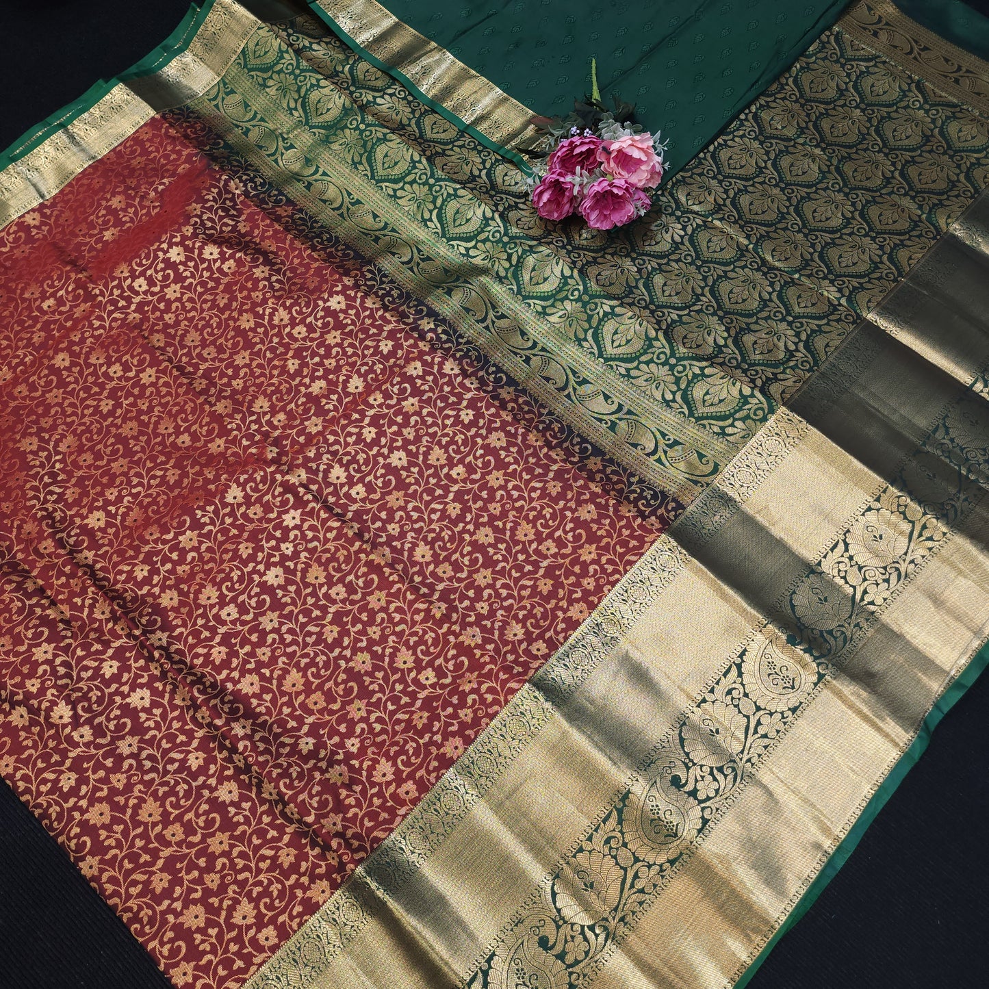 Resham Brocade Semi Kanchi Pattu Saree