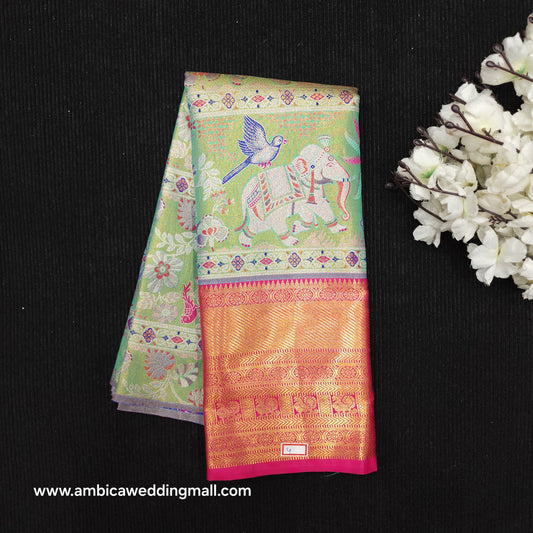 Kanchi Pattu Mix Lehengas [2 to 5 Years]