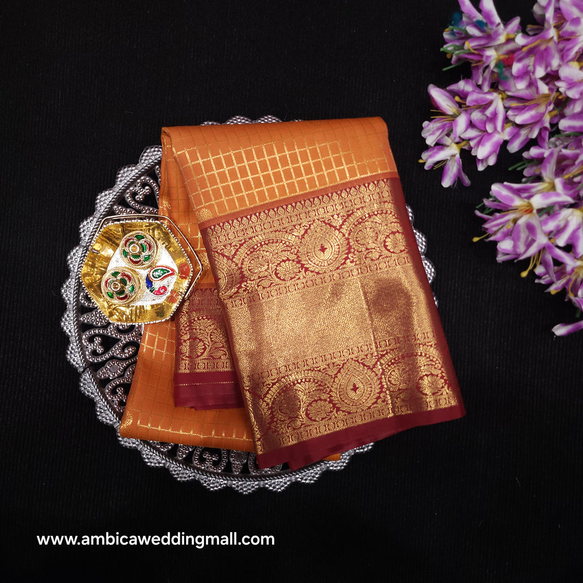 Vintage Checks Kanchi Pattu trending Saree