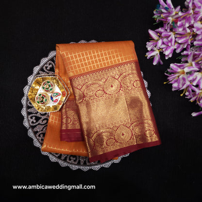 Vintage Checks Kanchi Pattu trending Saree