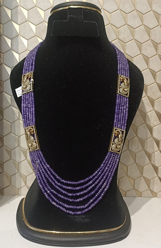 Beautiful Purple Layered Long beads Maala