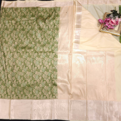 Resham Kanchi Pattu Contrast Border Saree
