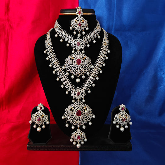 Elegant GJ Combo Set In Ruby Stone