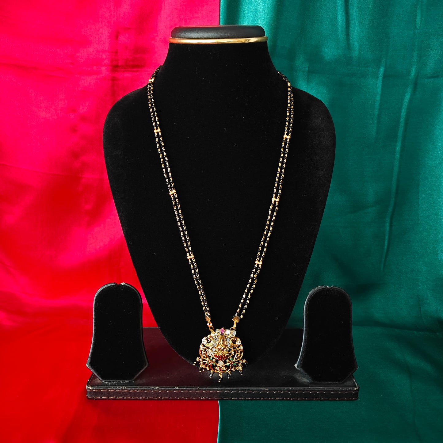 Beautiful Black Beads Long With Laxmi