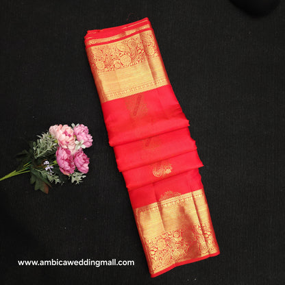 Special Red Muhurtham Kanchi Pattu Bridal Handloom Saree