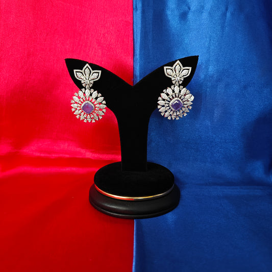 Beautiful Silver Hanging In Lavender Stone