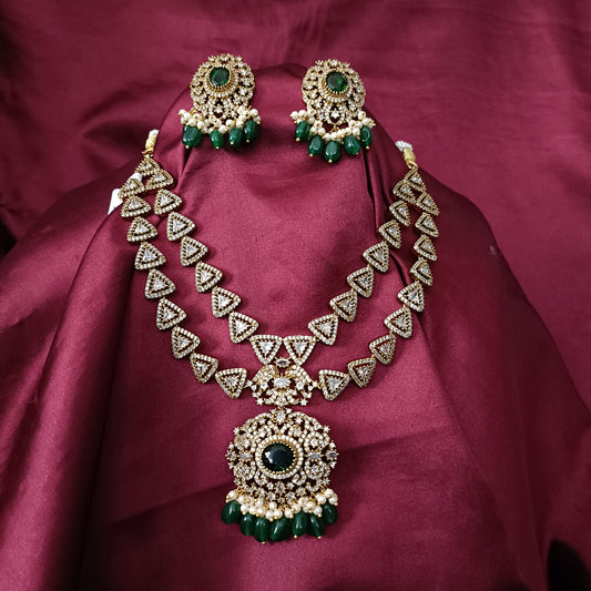 Beautiful Mehndi design Short Necklace With Monalisa Beads