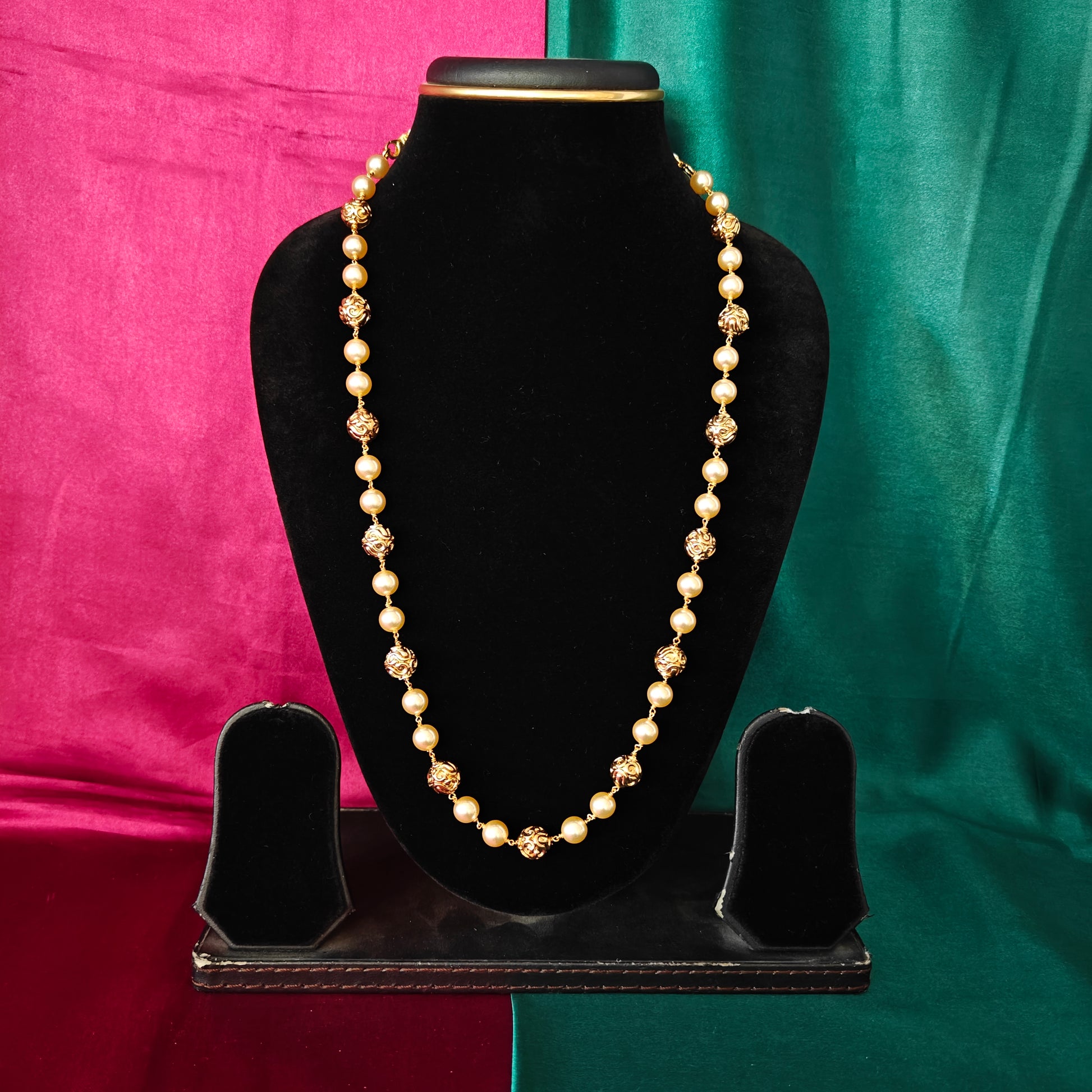 Beautiful Pearls Mala With Golden Balls - Ambica Wedding Mall
