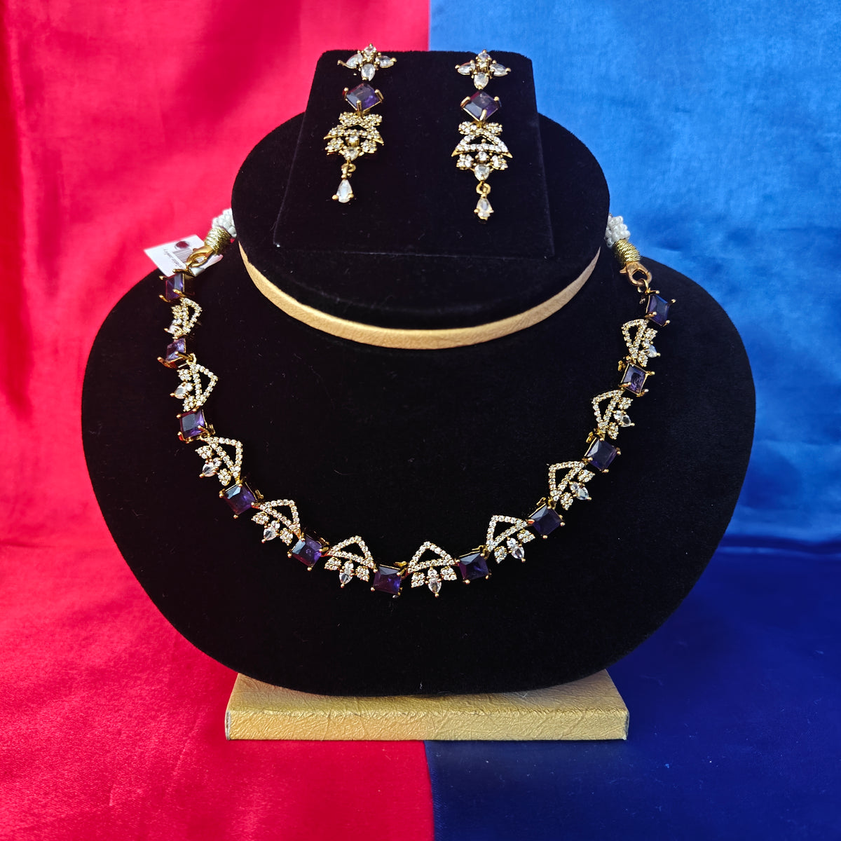 Beautiful Mini Haaram In Purple Stone