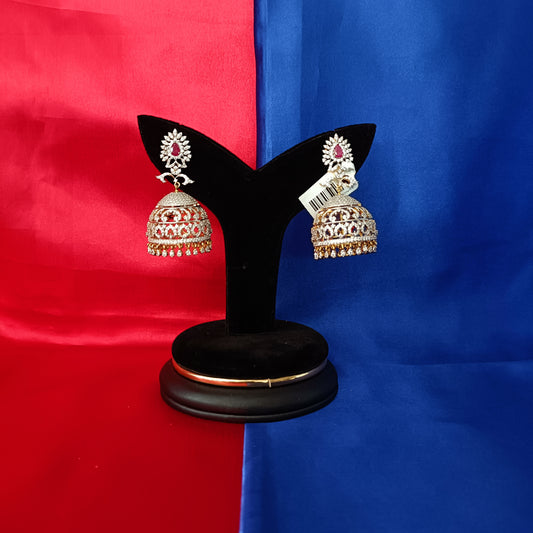 Beautiful GJ Jhumki In Ruby Stone