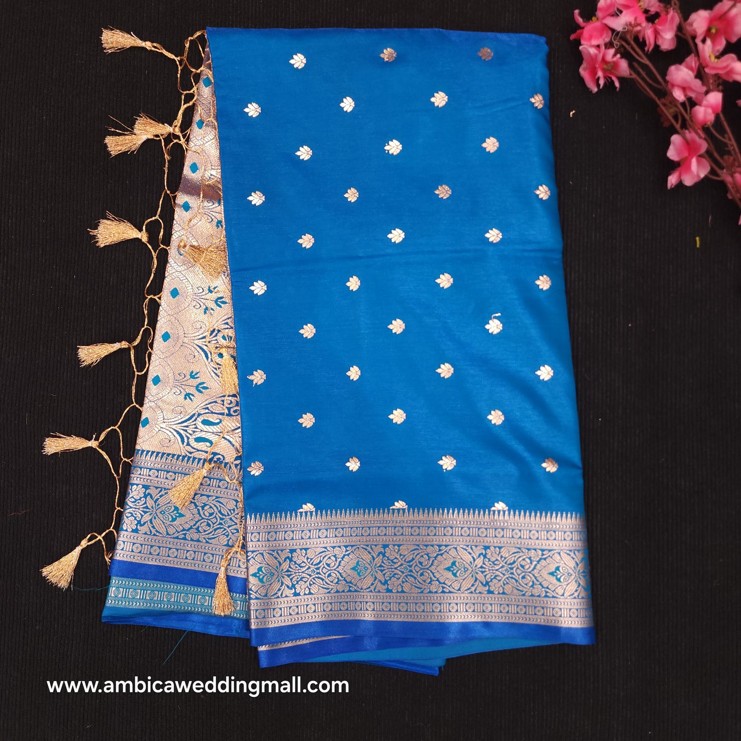 Semi Katan Banarasi Butta Saree - K1250